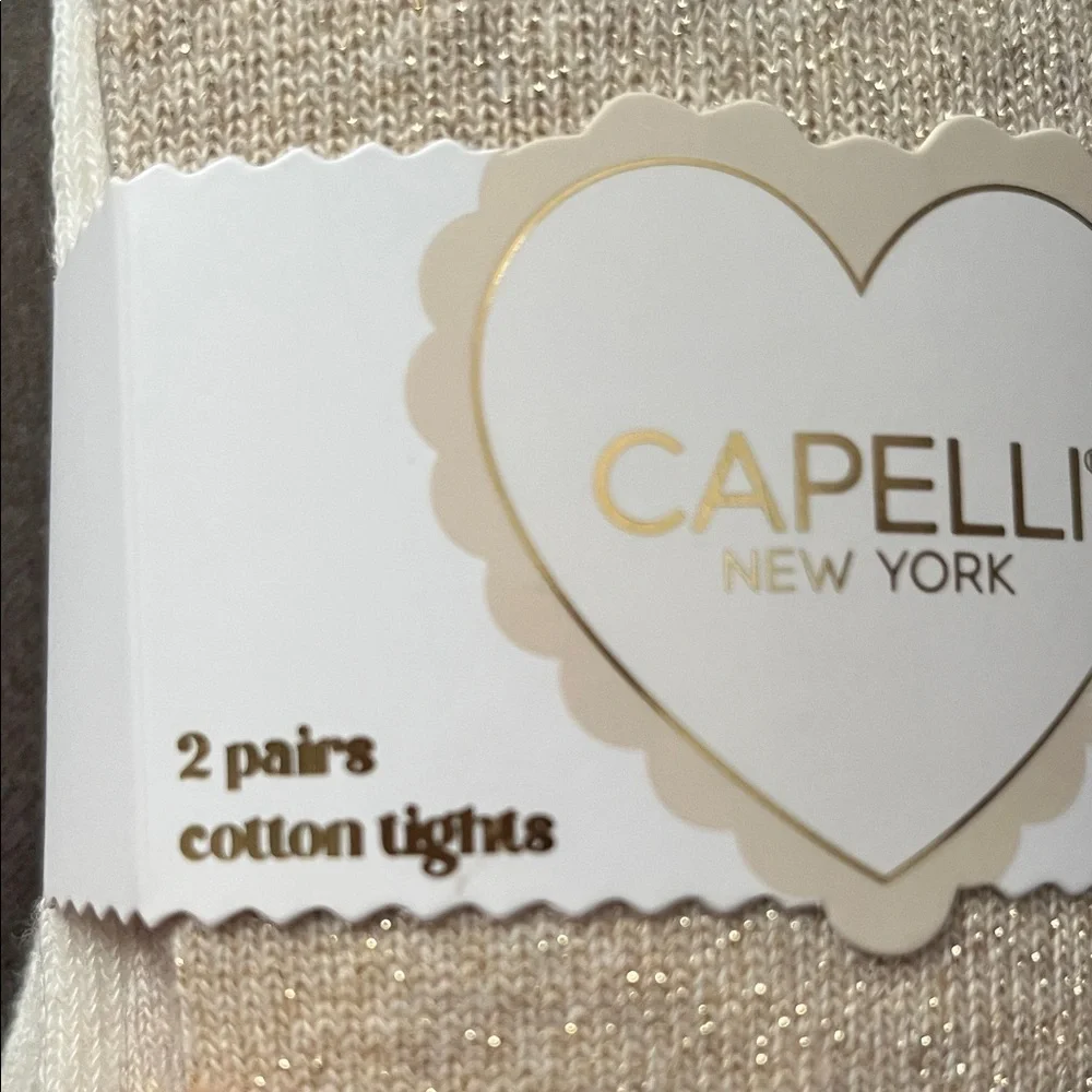Capelli of New York Cream Cotton Blend Tights